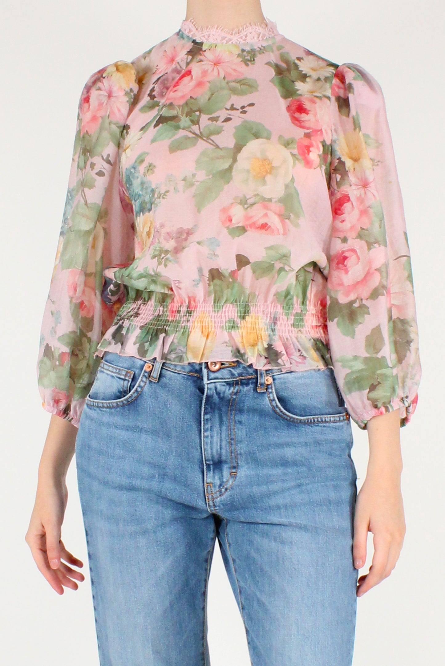 Blusa Stampa Floreale in Mussola di Lyocell
