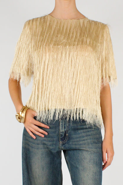 Blusa con Frange Applicate