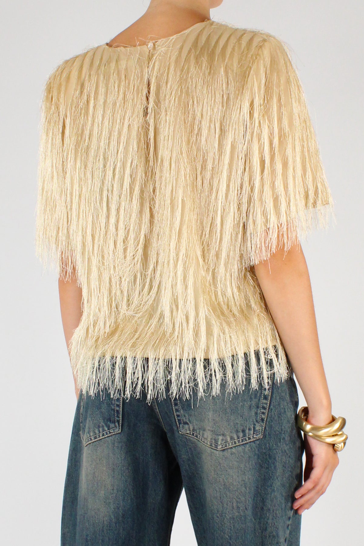 Blusa con Frange Applicate