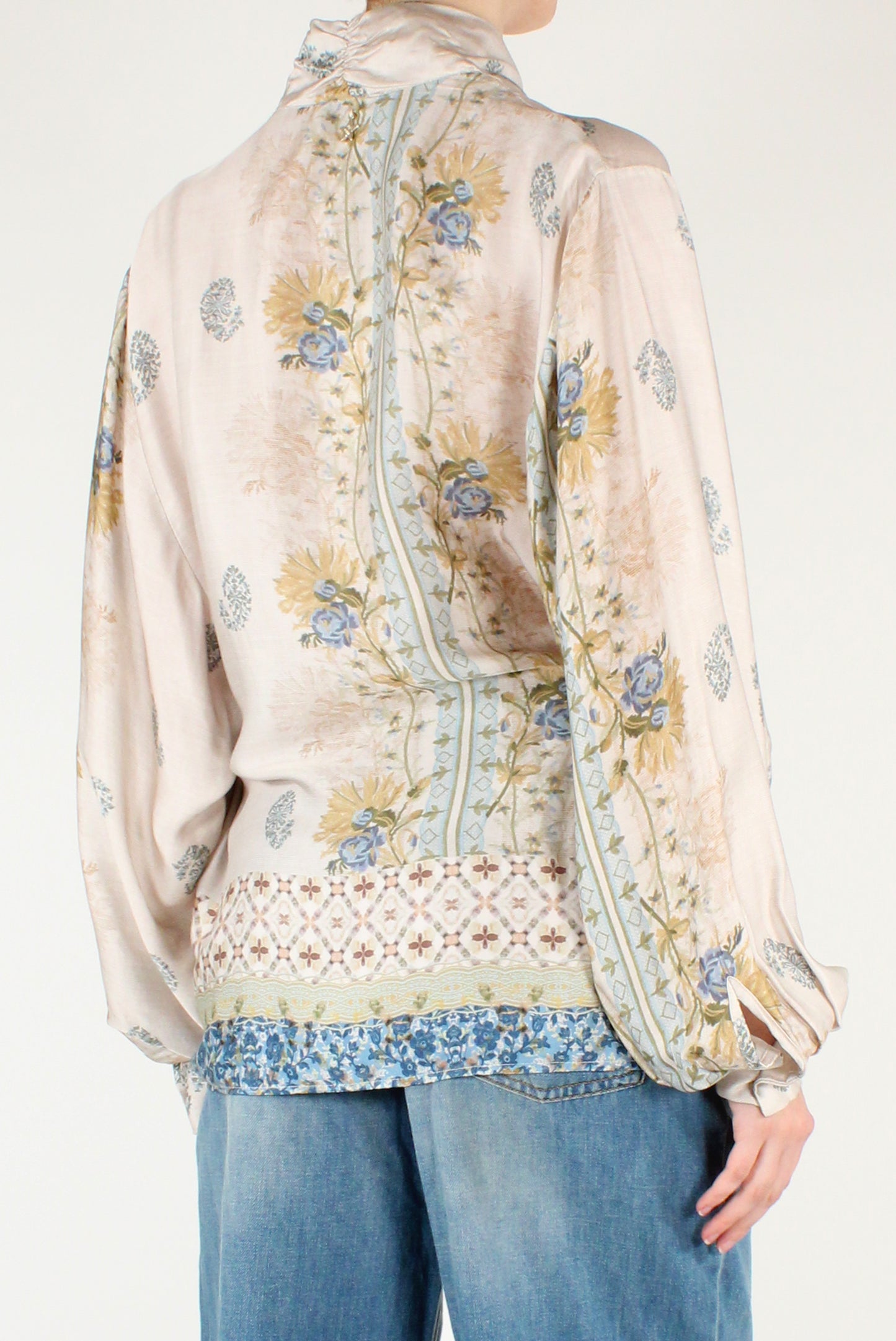 Floral Viscose Kimono Blouse