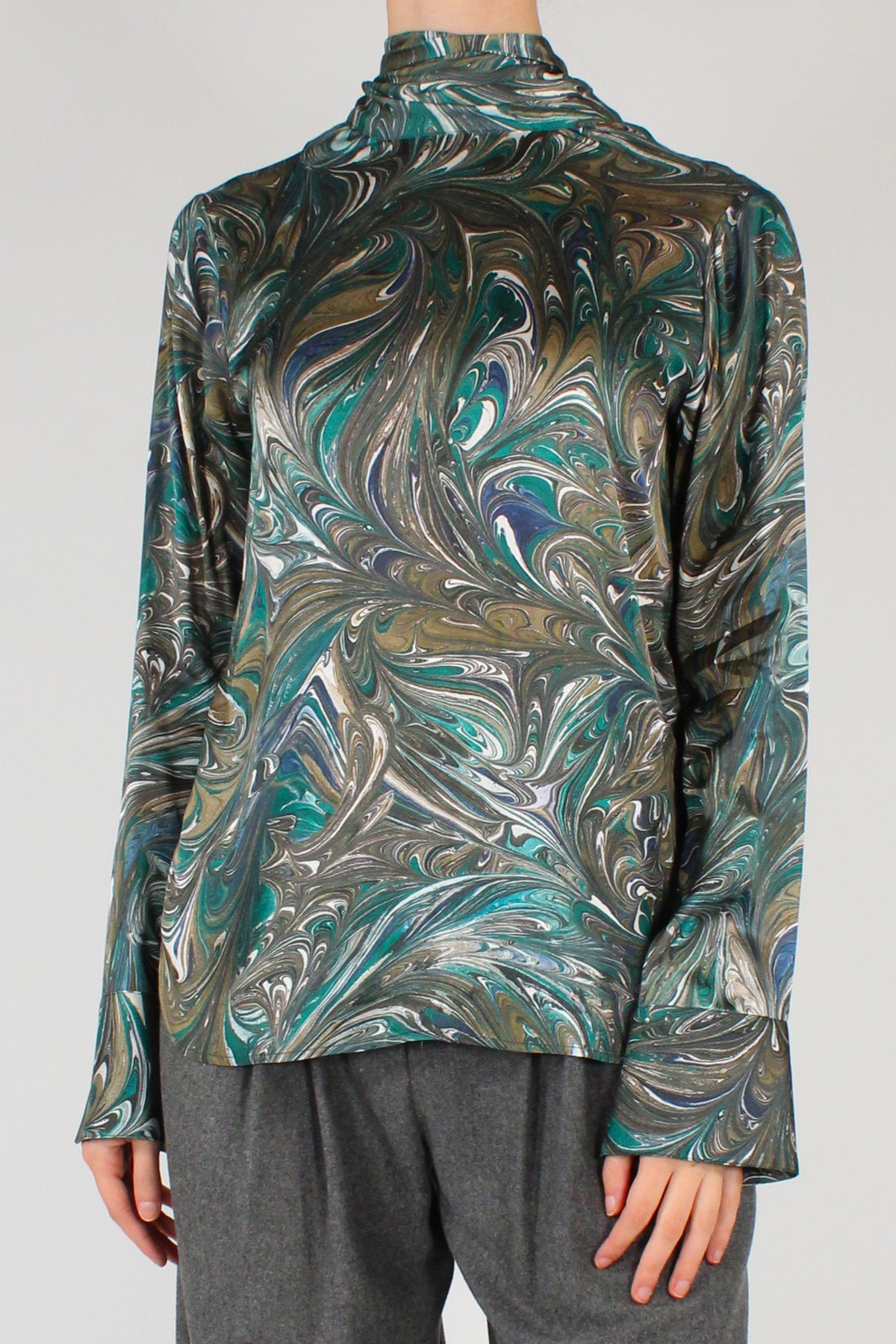 Blusa con Fusciacca Stampa Marmorizzata
