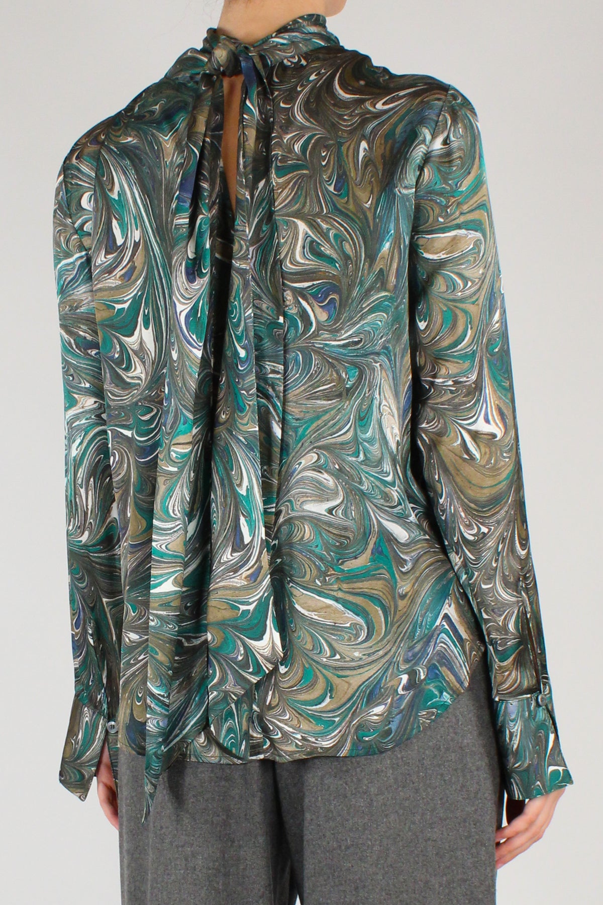 Blusa con Fusciacca Stampa Marmorizzata