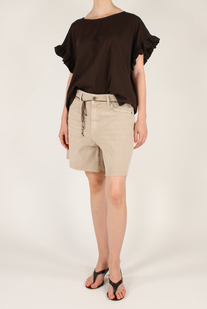 Blusa Over in Cotone con Rouches