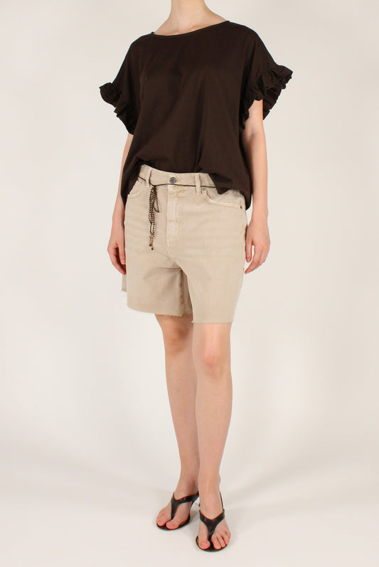 Blusa Over in Cotone con Rouches