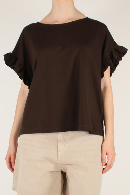 Blusa Over in Cotone con Rouches