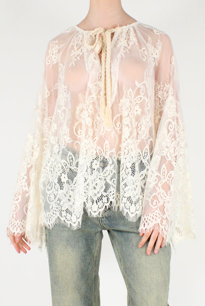 Braided Lace Oversized Blouse