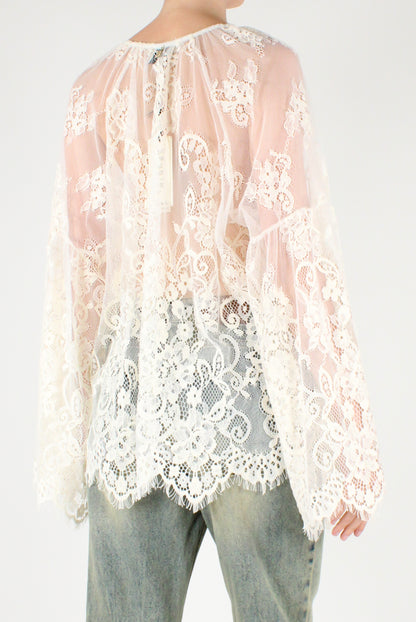 Braided Lace Oversized Blouse