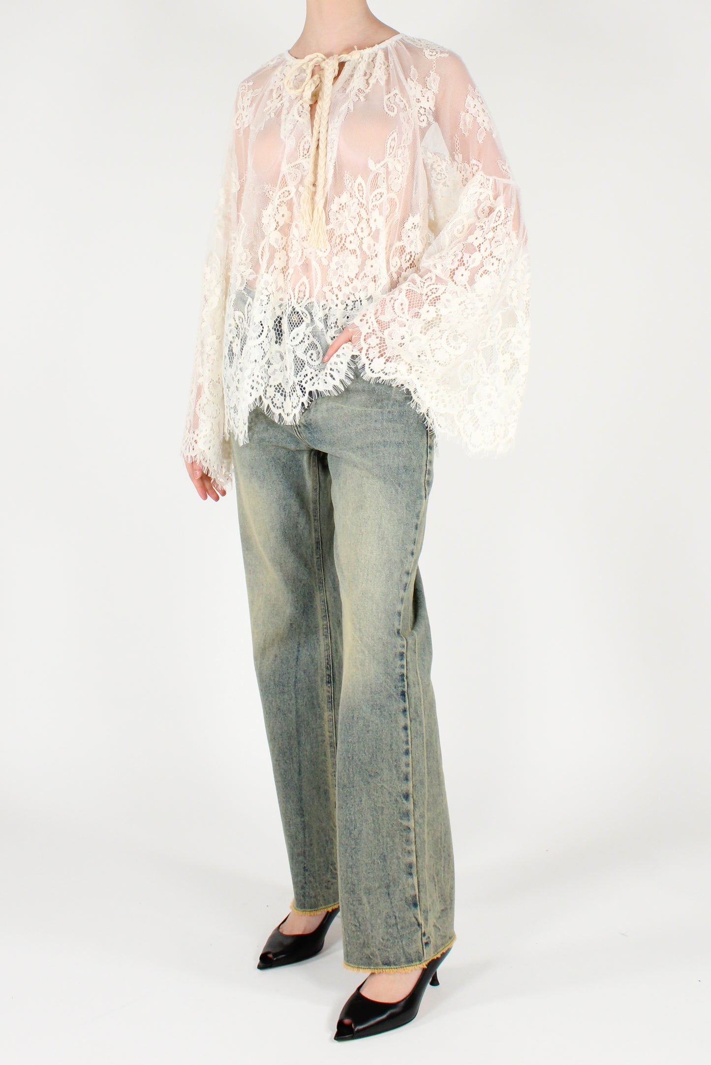 Braided Lace Oversized Blouse