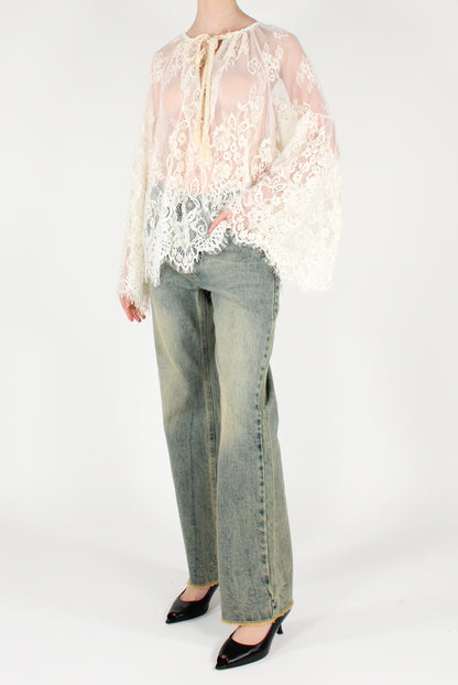 Braided Lace Oversized Blouse