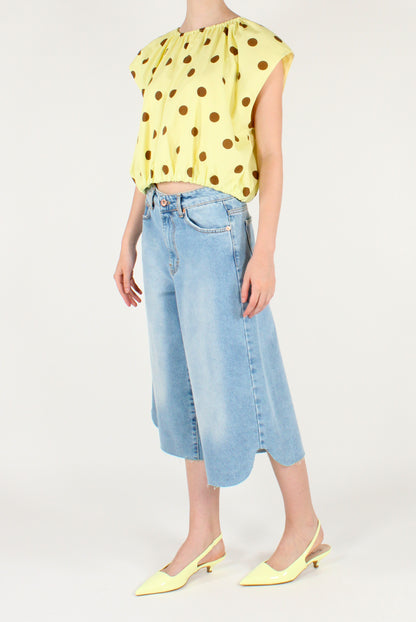 Blusa Over a Pois in Cotone