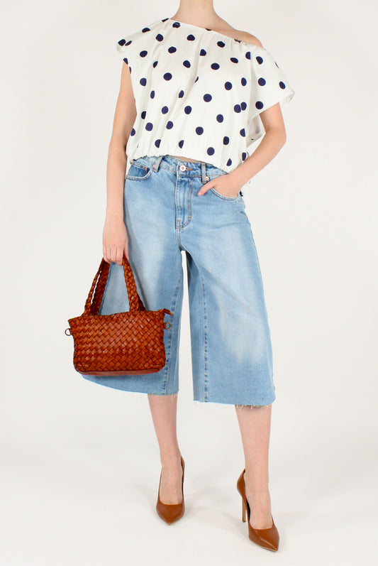 Cotton Polka Dot Oversized Blouse