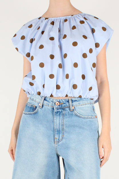 Blusa Over a Pois in Cotone