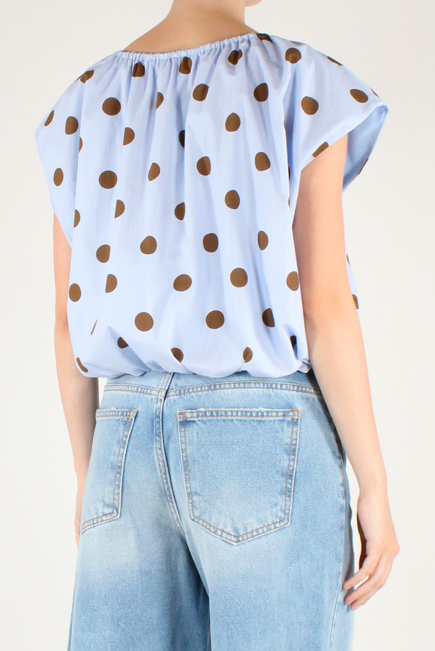 Blusa Over a Pois in Cotone