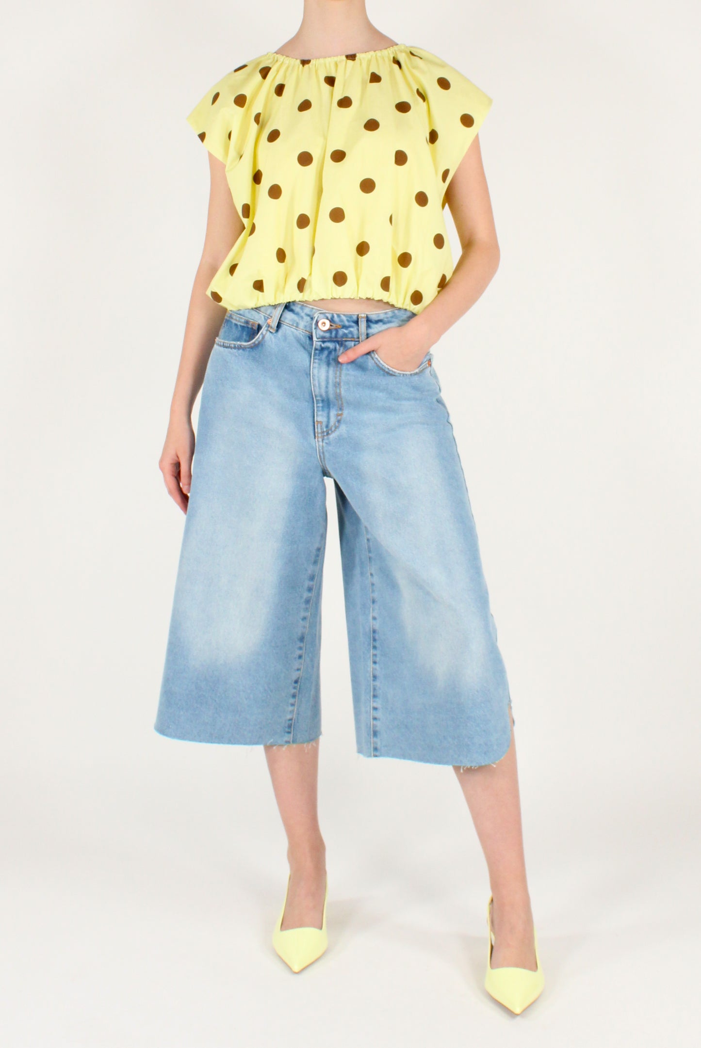 Blusa Over a Pois in Cotone