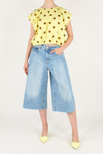 Blusa Over a Pois in Cotone