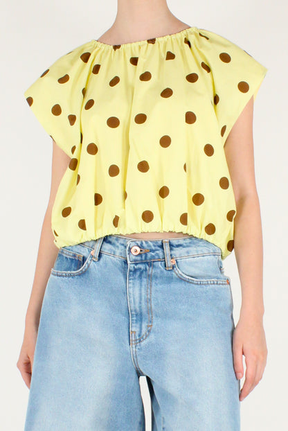 Blusa Over a Pois in Cotone