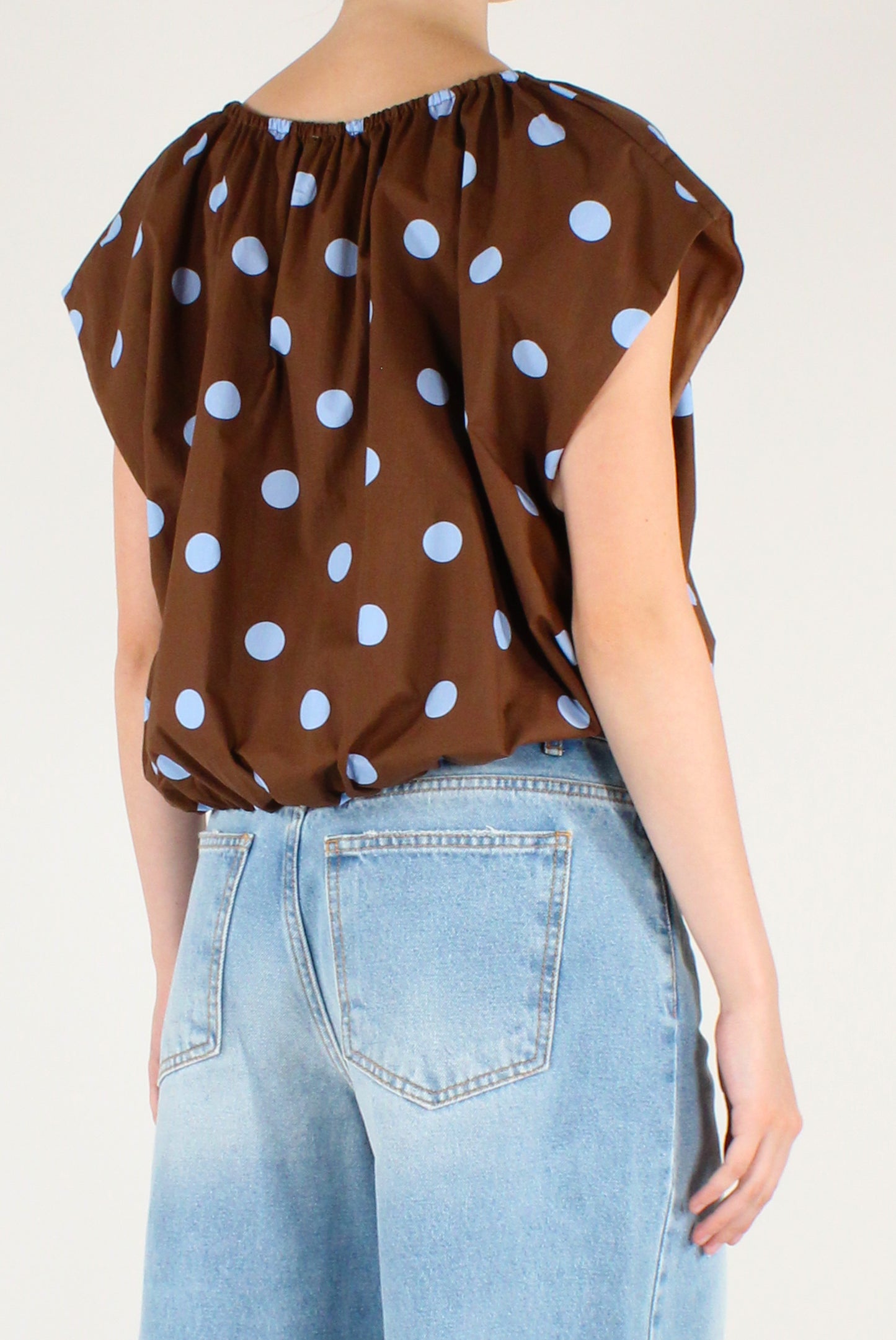 Blusa Over a Pois in Cotone