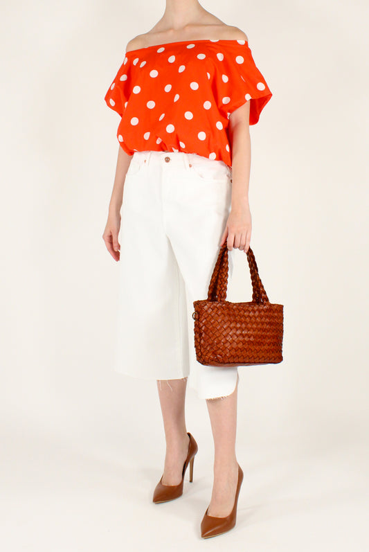 Blusa Over a Pois in Cotone
