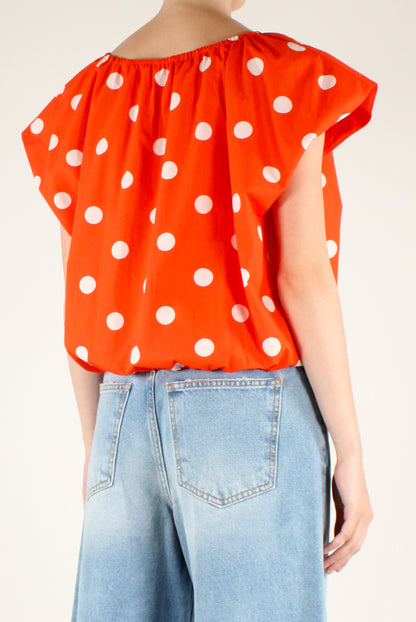 Blusa Over a Pois in Cotone