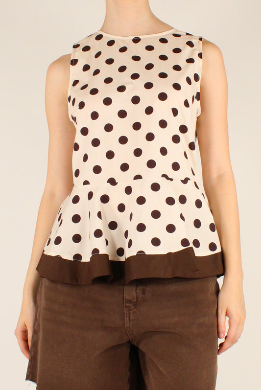 Blusa in Popeline a Pois