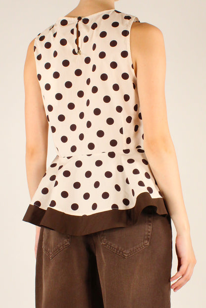 Blusa in Popeline a Pois