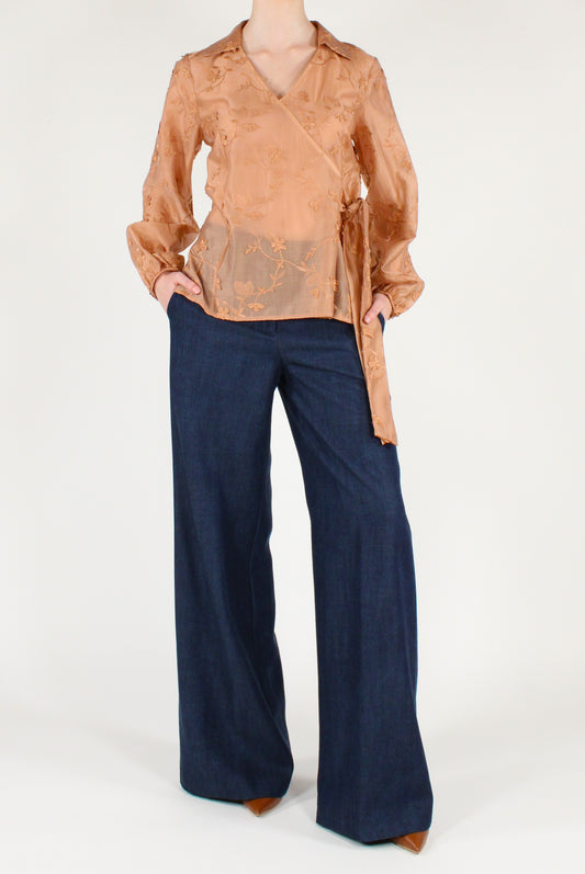 Blusa Floreale Misto Lyocell