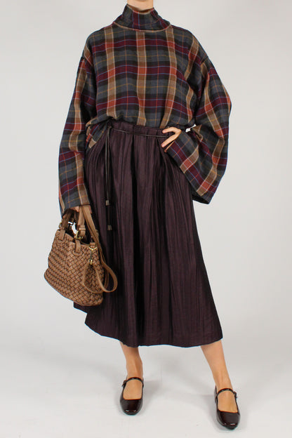 Blusa Over Stampa Tartan