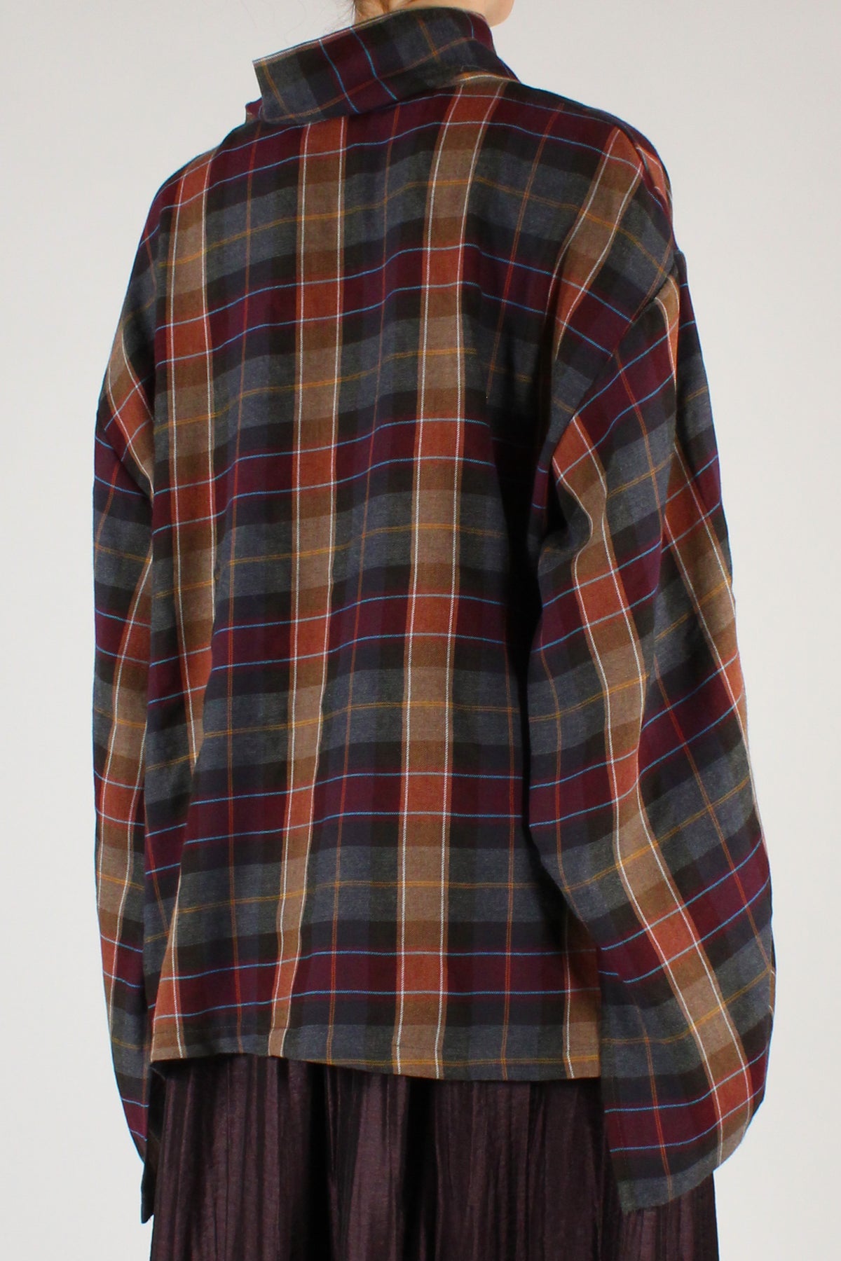 Blusa Over Stampa Tartan