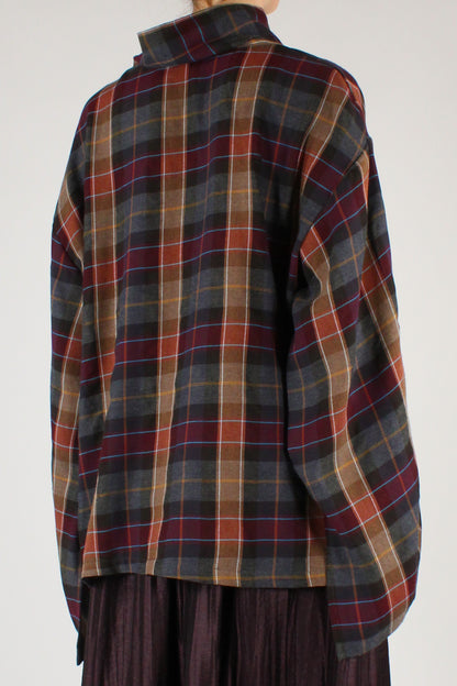 Blusa Over Stampa Tartan