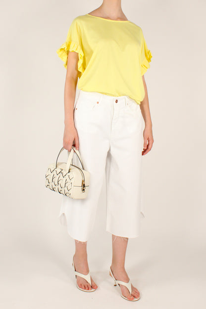 Blusa Over in Cotone con Rouches