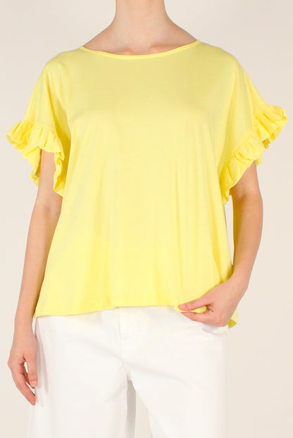 Blusa Over in Cotone con Rouches
