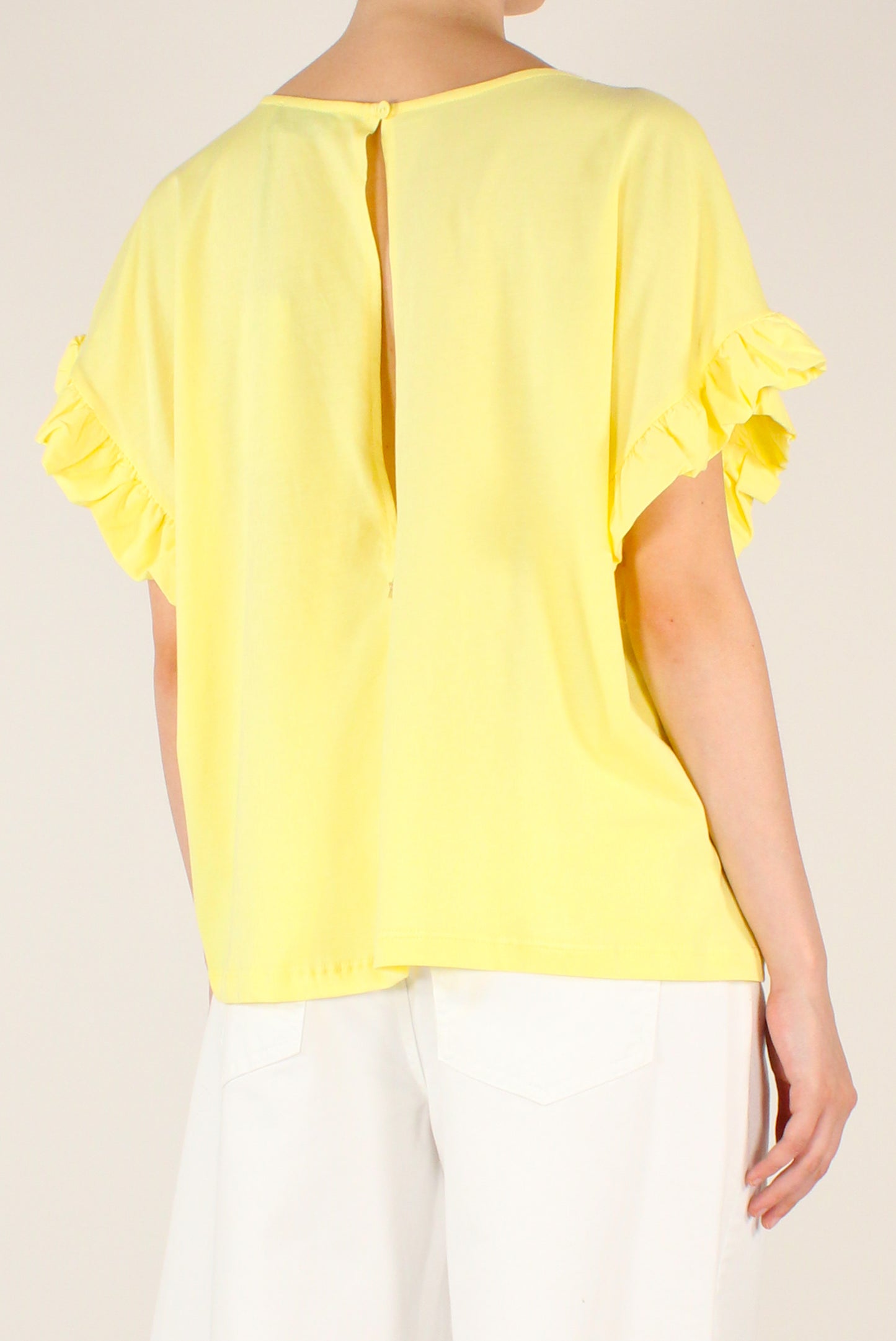 Blusa Over in Cotone con Rouches