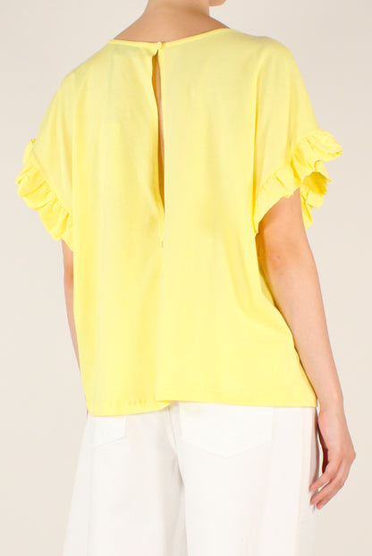 Blusa Over in Cotone con Rouches