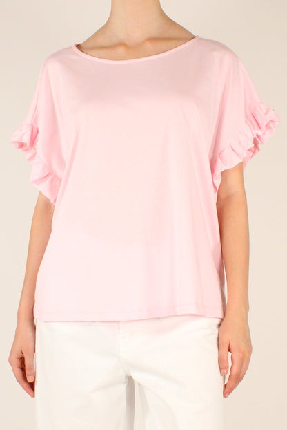 Blusa Over in Cotone con Rouches