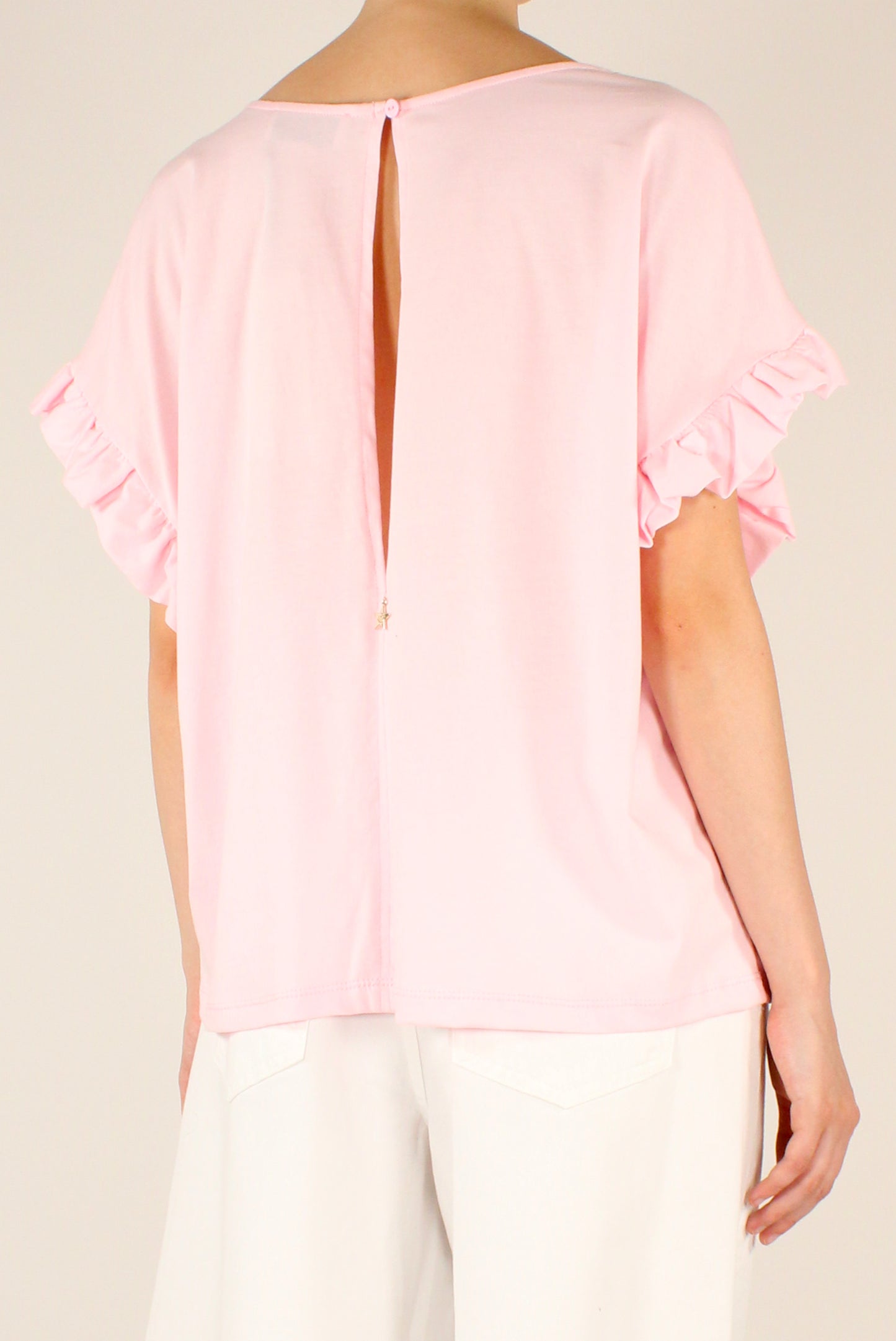 Blusa Over in Cotone con Rouches