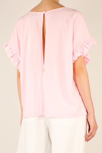 Blusa Over in Cotone con Rouches