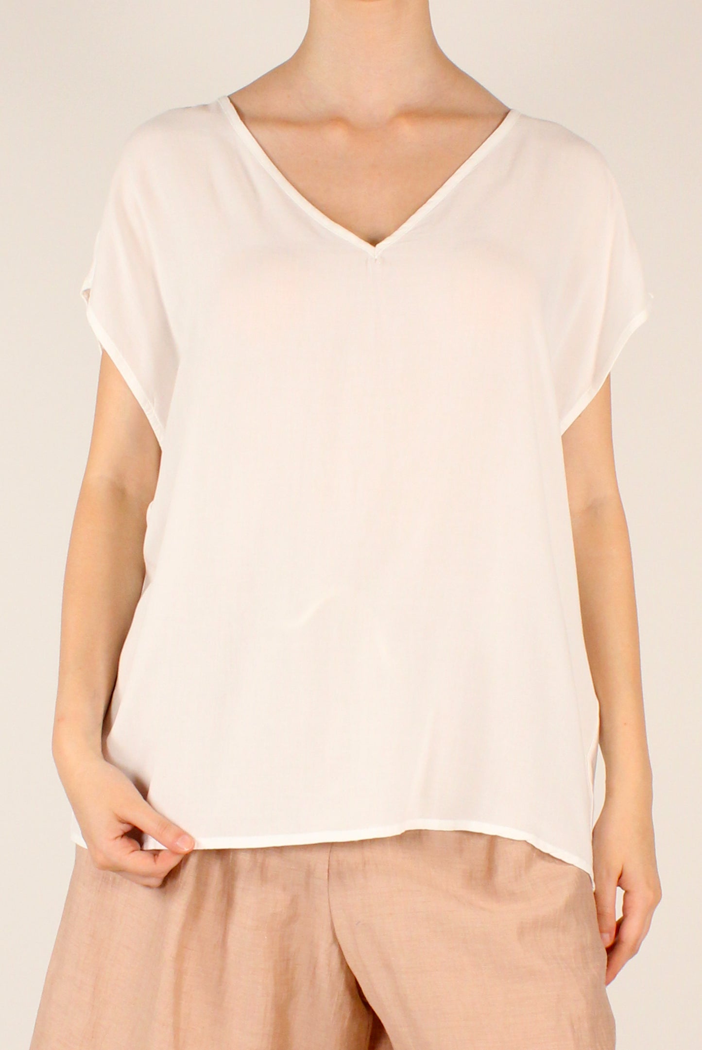 Blusa Over Scollo a V in Viscosa