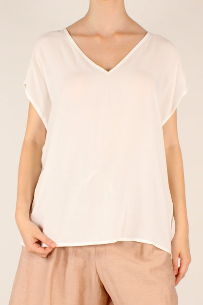 Blusa Over Scollo a V in Viscosa