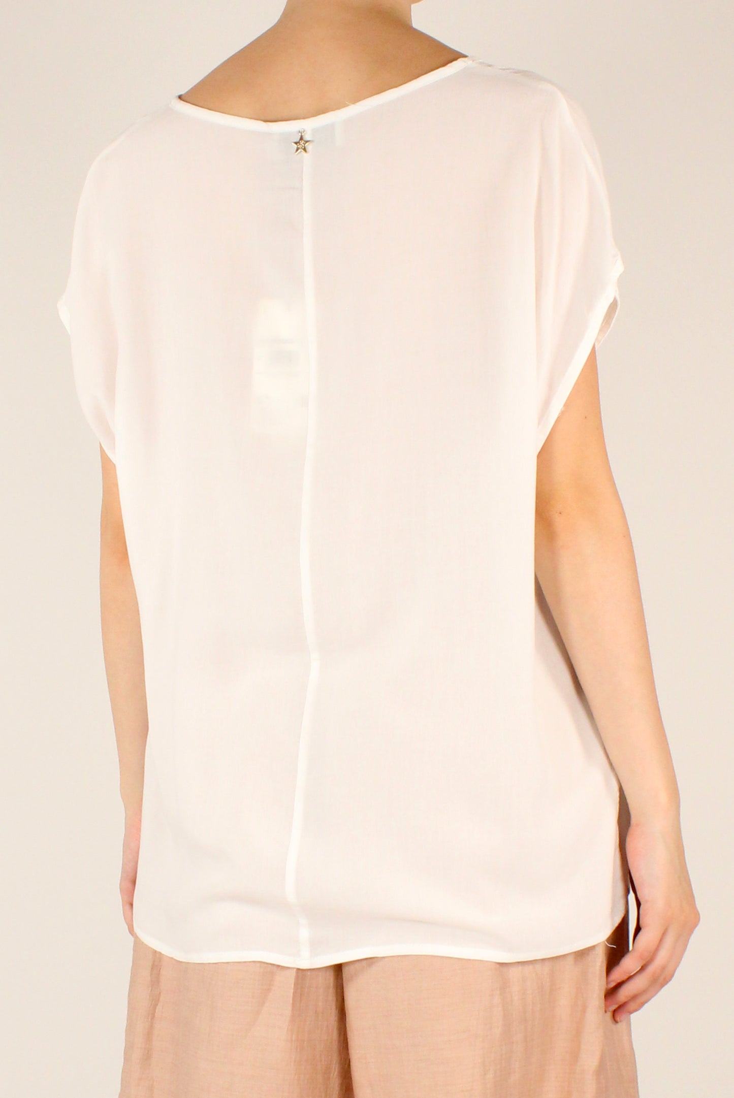 Blusa Over Scollo a V in Viscosa