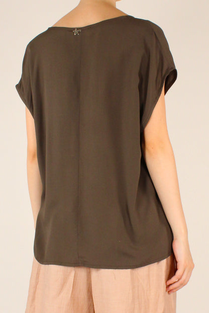 Blusa Over Scollo a V in Viscosa