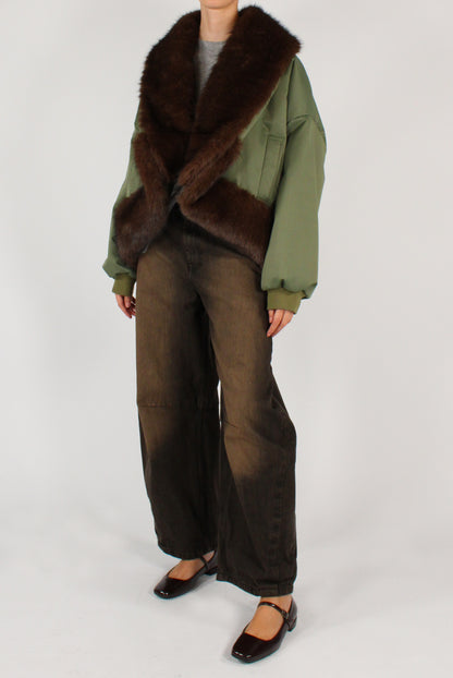 Bomber Collo in Ecopelliccia
