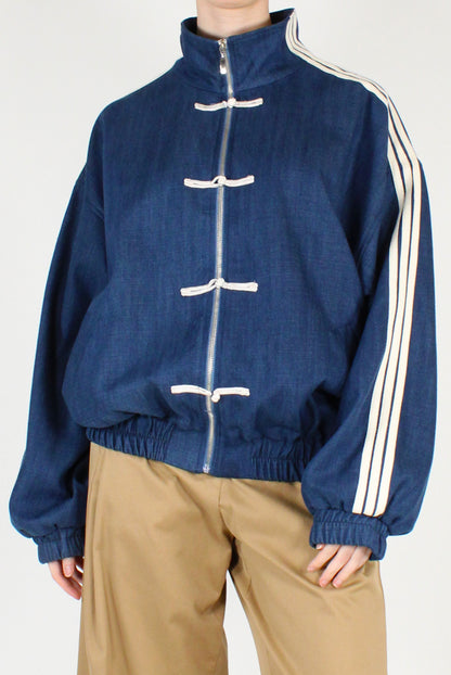 Bomber in Denim con Alamari