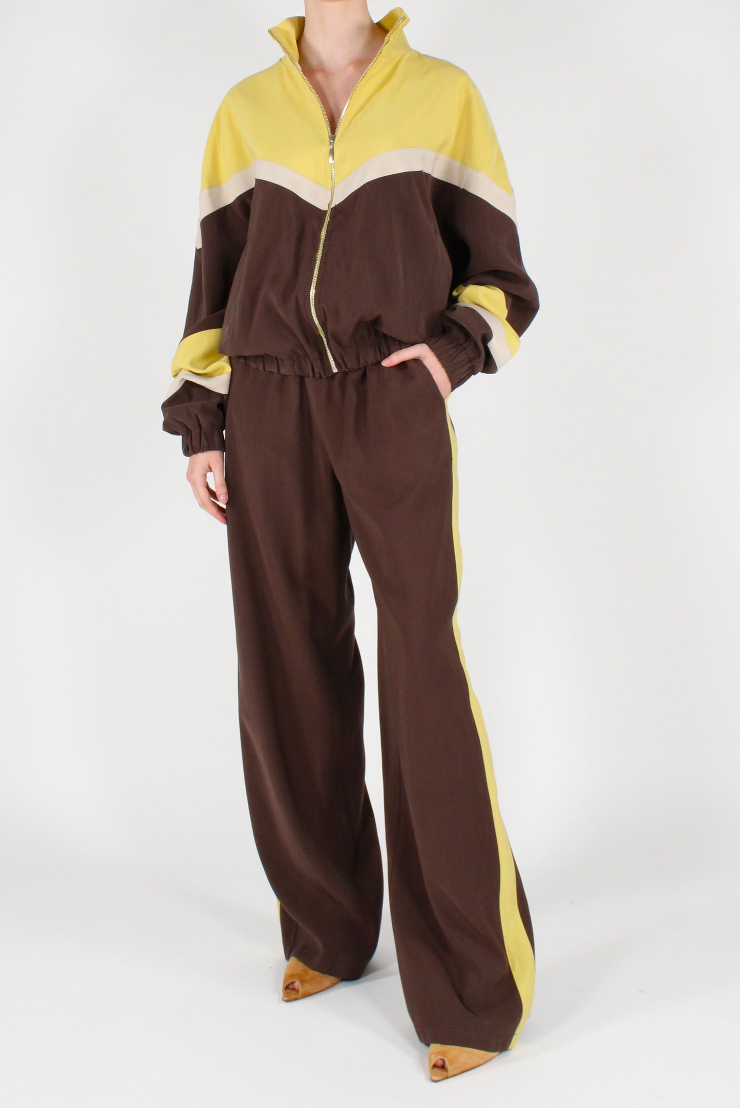 Pantaloni Misto Viscosa con Bande