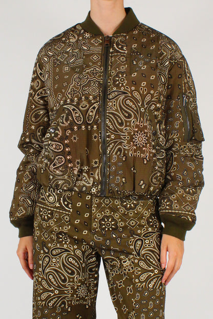 Bomber Imbottito Stampa Bandana