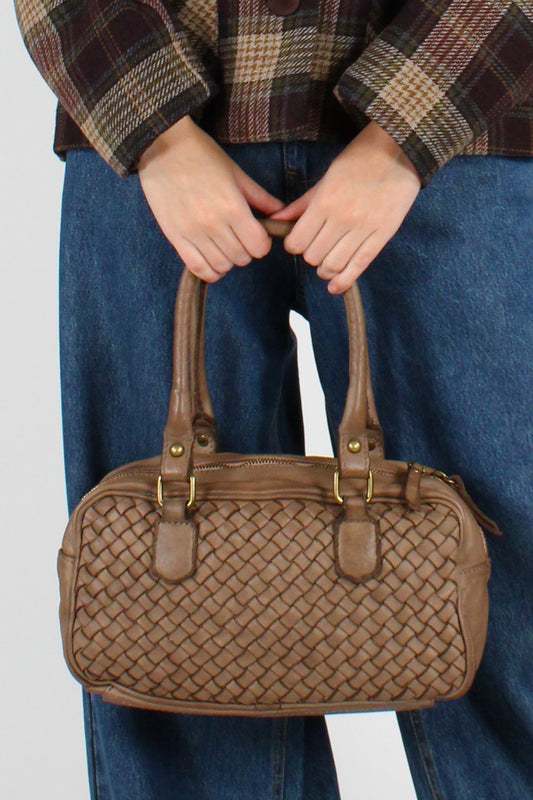 Borsa Bauletto in Pelle Intrecciata