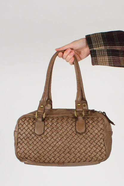 Borsa Bauletto in Pelle Intrecciata