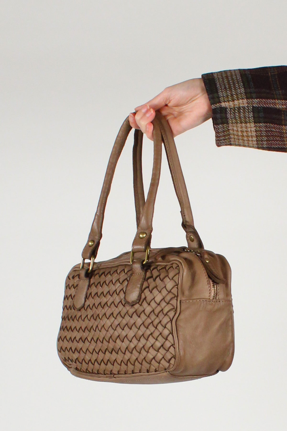 Borsa Bauletto in Pelle Intrecciata