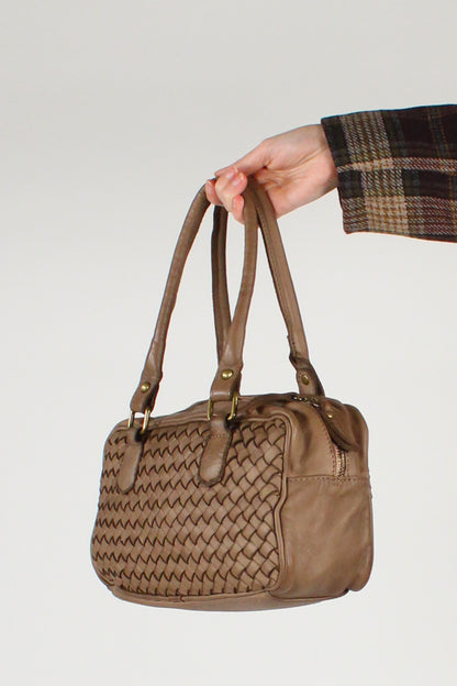 Borsa Bauletto in Pelle Intrecciata