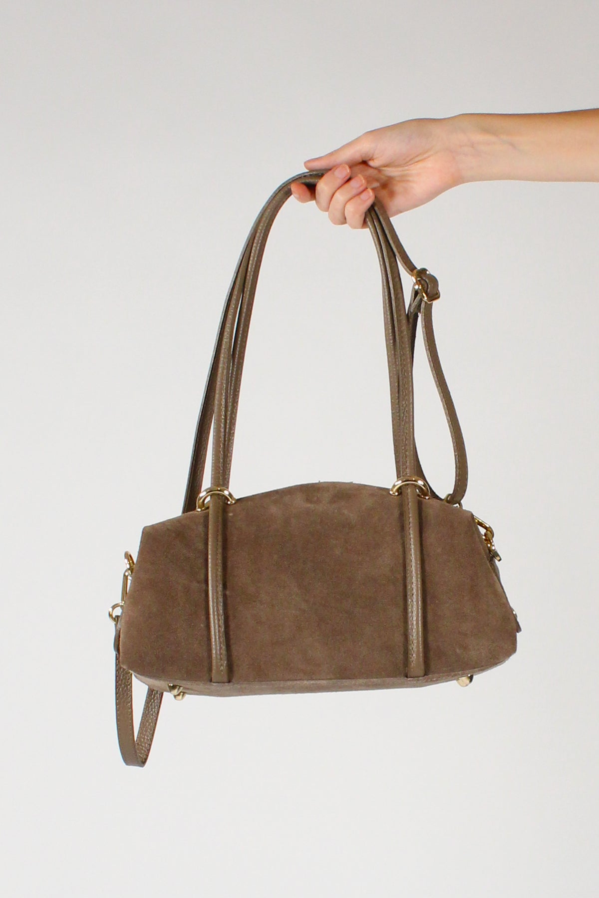 Borsa Bauletto in Pelle Scamosciata