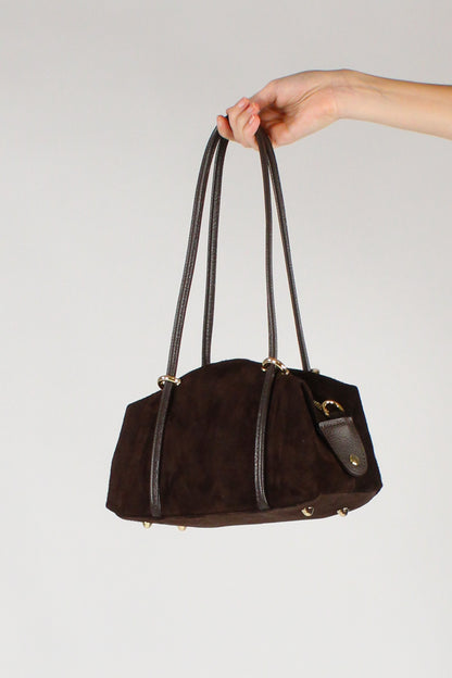 Borsa Bauletto in Pelle Scamosciata